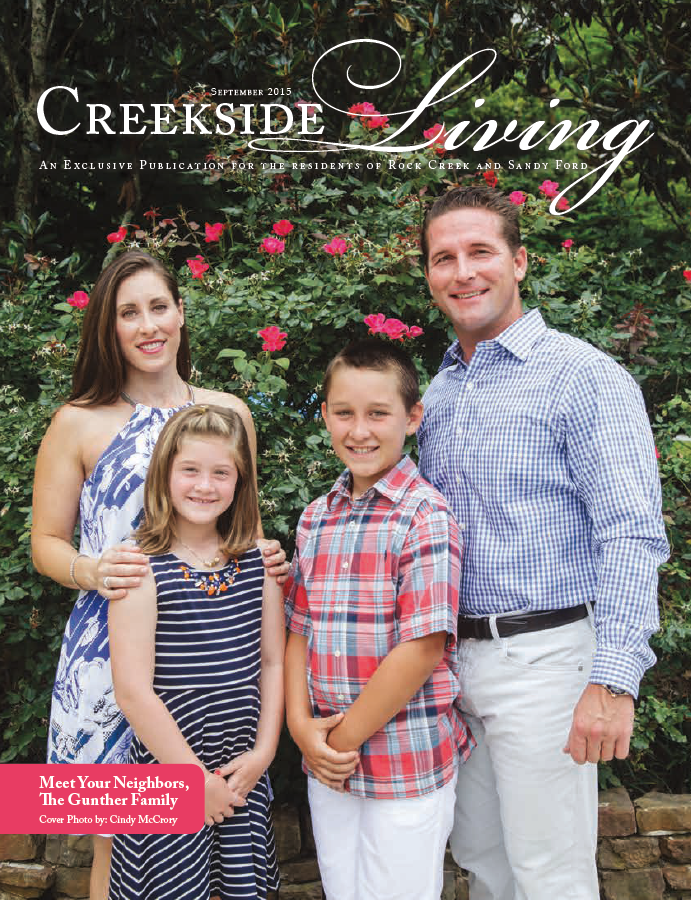 Creekside Living cover, September 2015, featuring the Gunther family