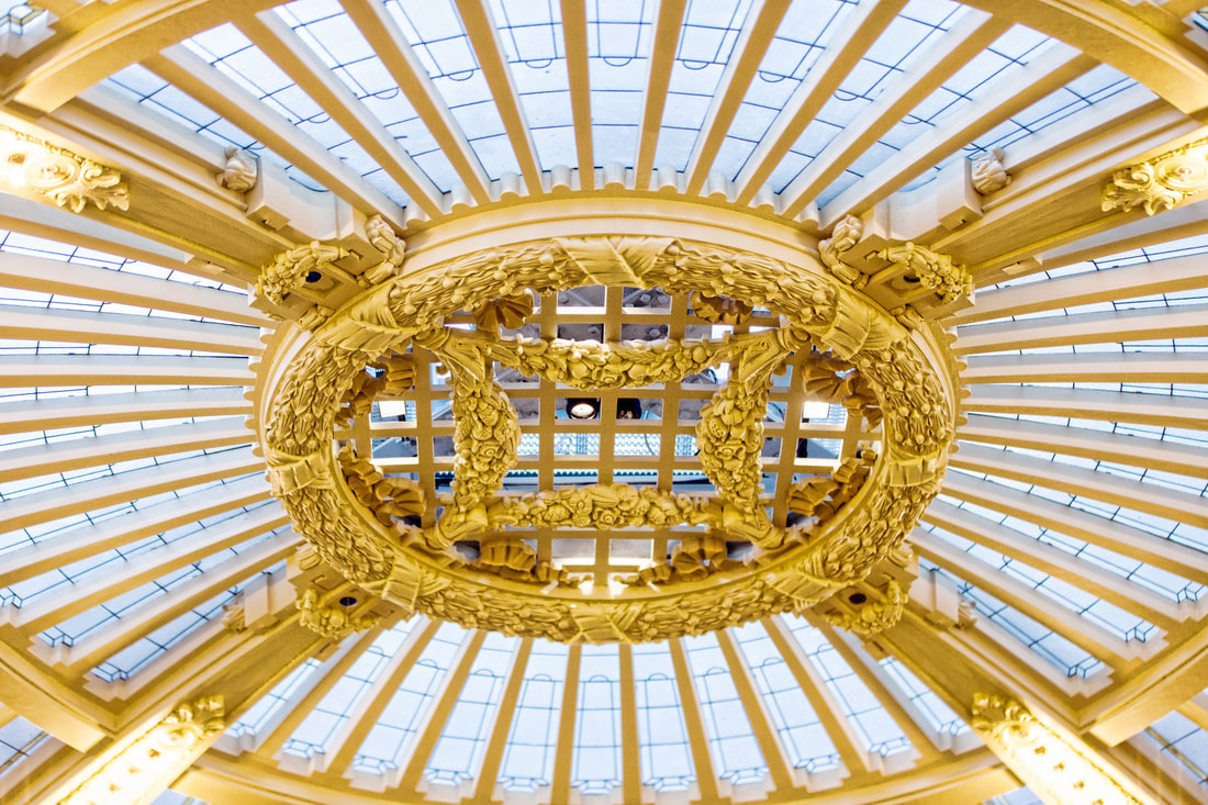 Gilded skylight dome inside the Battle House Hotel