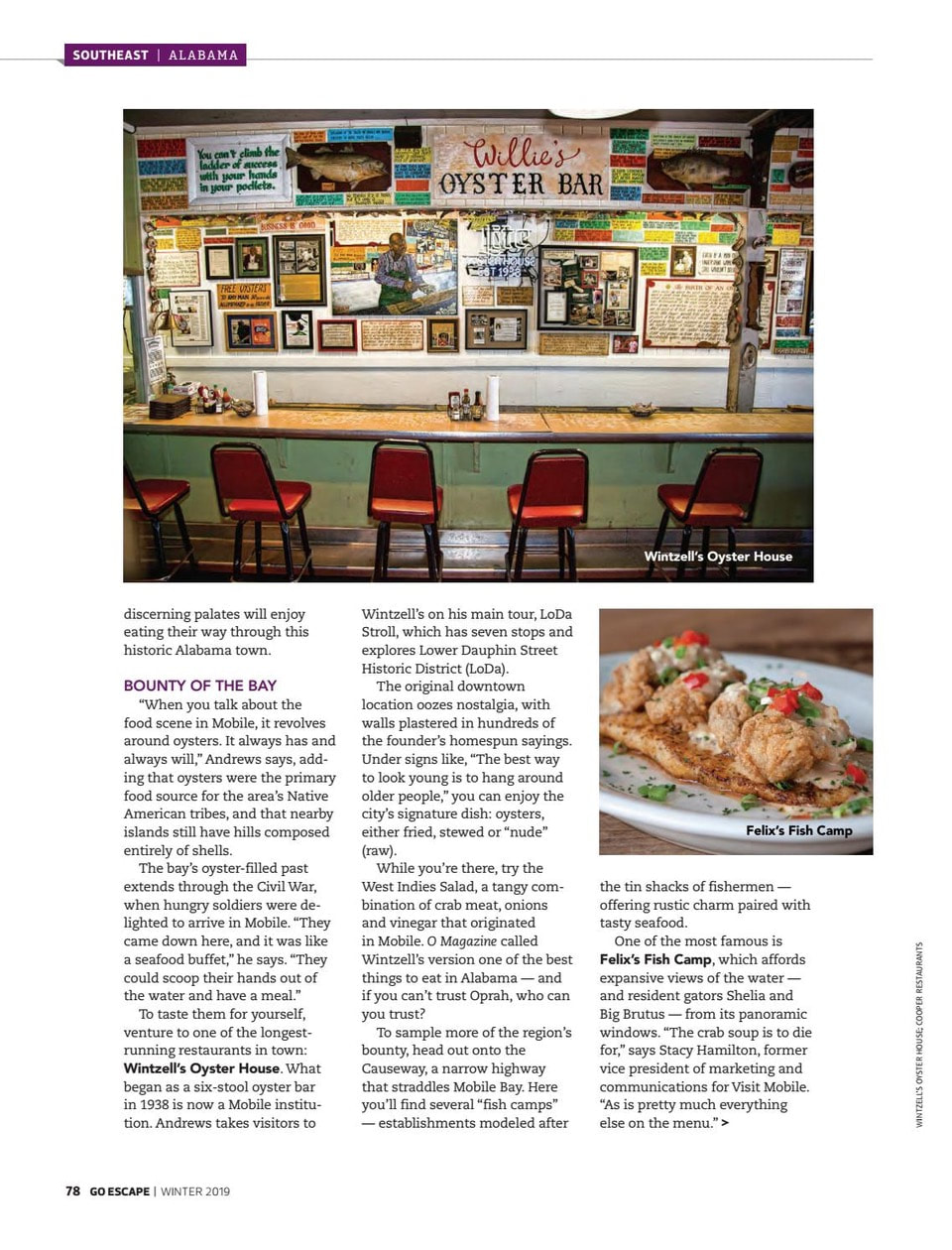 USA Today Travel Winter 2019 spread featuring Blue Room Photography
