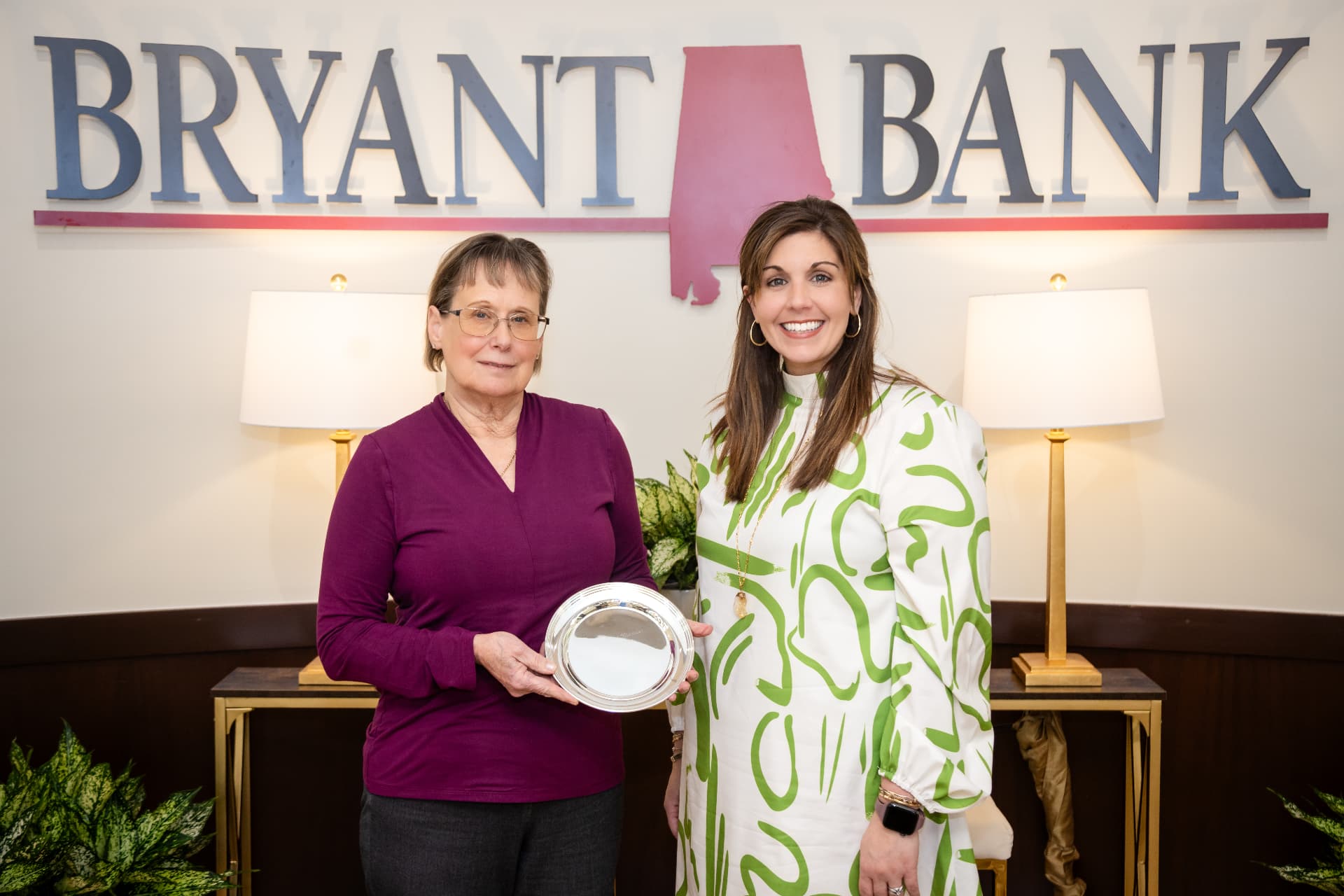 Award presentation at Bryant Bank for an Eastern Shore Chamber social