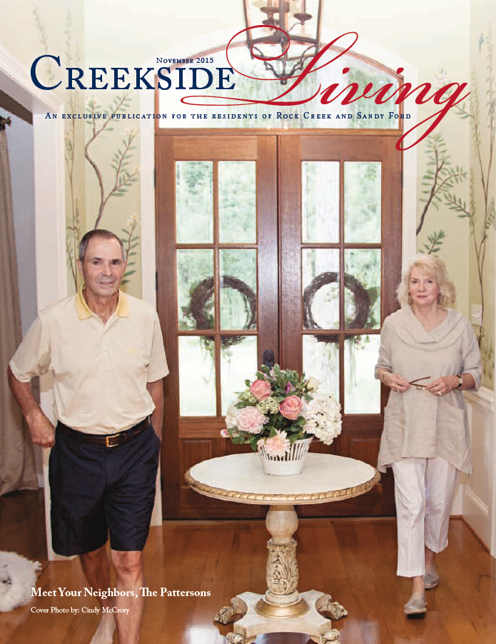 Creekside Living cover, November 2015, featuring the Pattersons