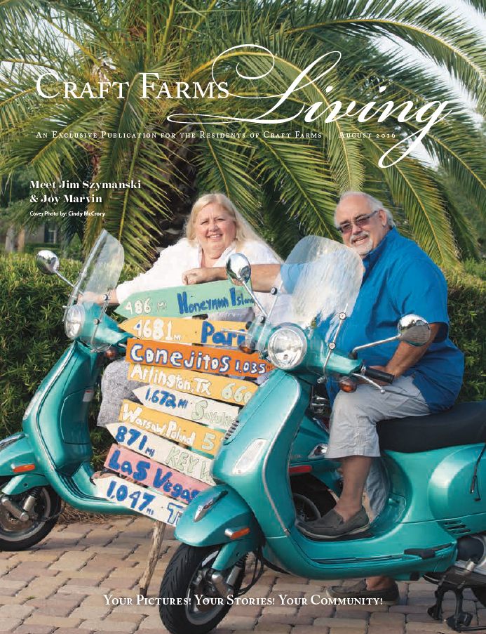 Craft Farms Living cover, August 2016, featuring Jim Szymanski and Joy Marvin