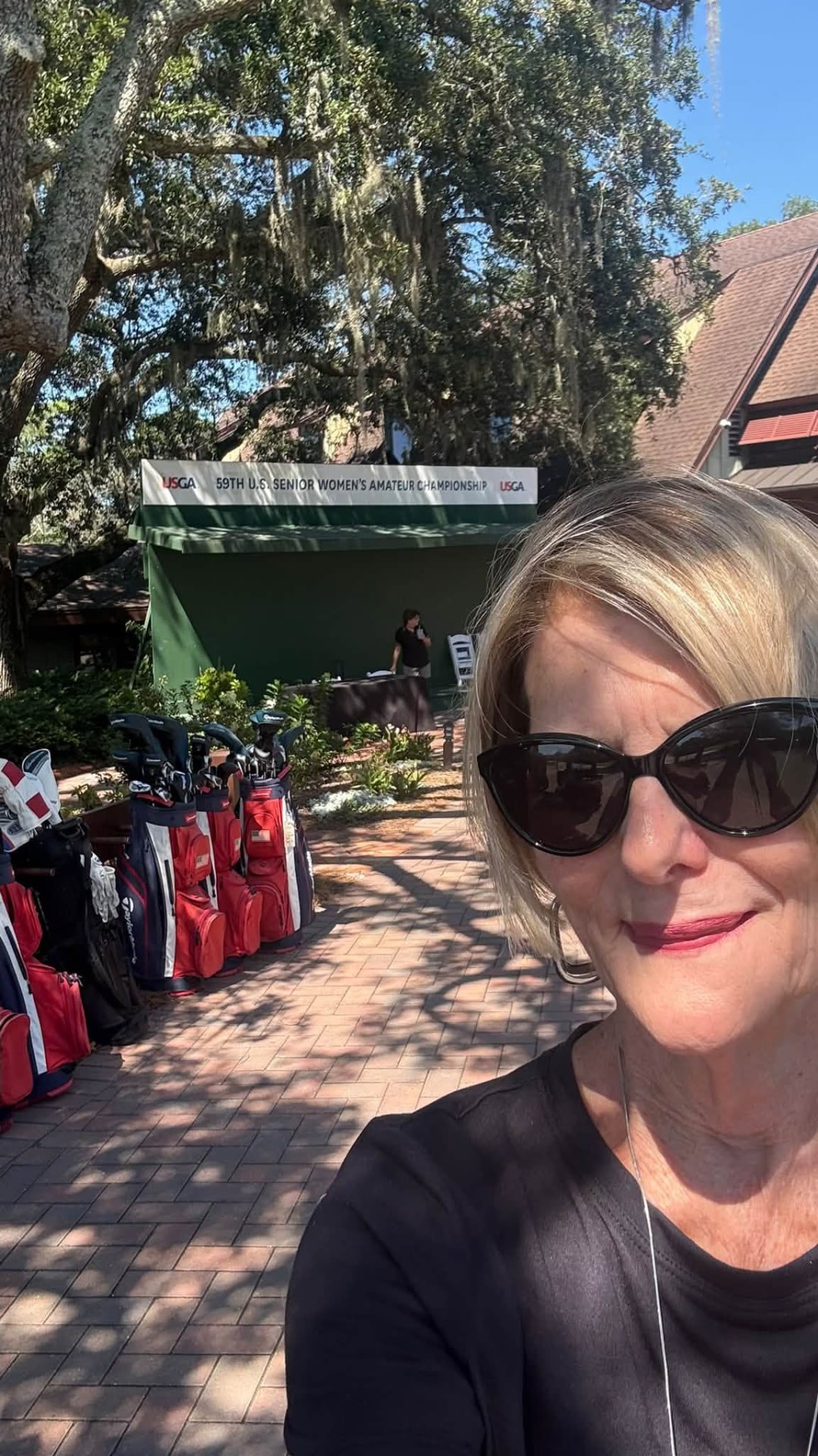 Cindy at a golf tournament photoshoot