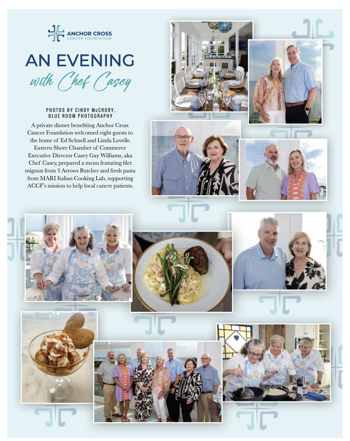 An Evening with Chef Casey, Anchor Cross Cancer Foundation dinner feature